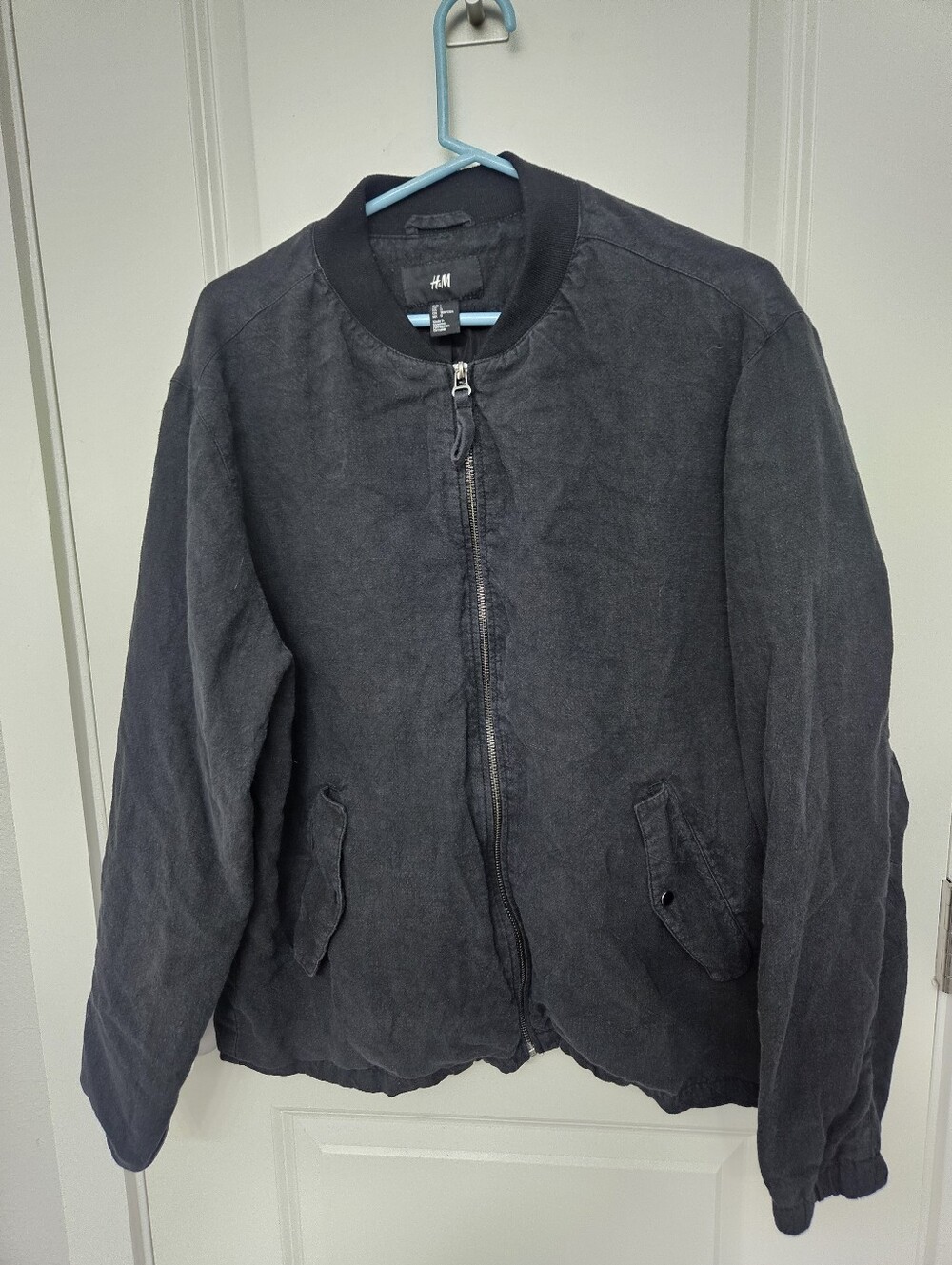 H&M Black Washed Bomber Jacket